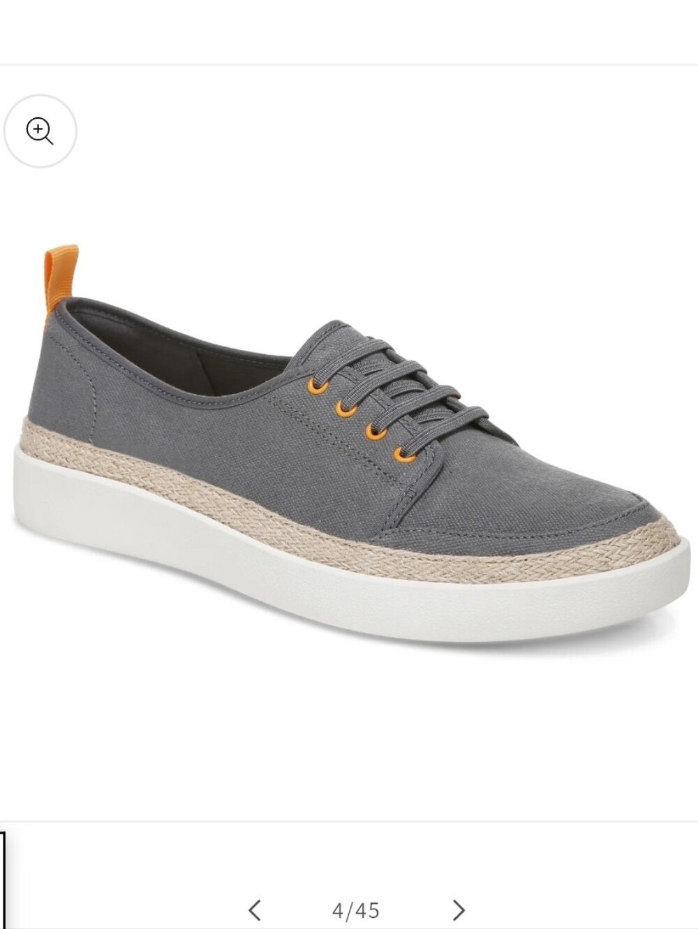 Vionic Jovie Lace Up Casual Grey Orange Slip On Shoes